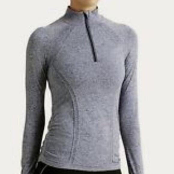 Athleta Tops - Athleta Heather Gray Fast Track Quarter Zip Pullover